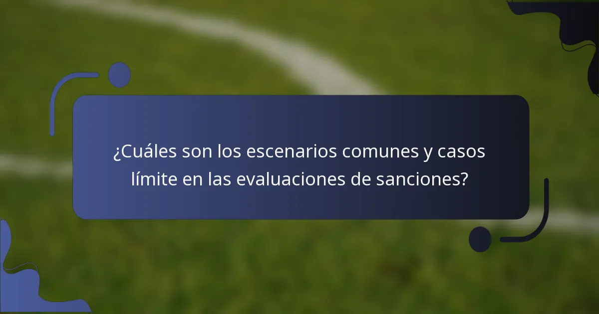 ¿Cuáles son los escenarios comunes y casos límite en las evaluaciones de sanciones?